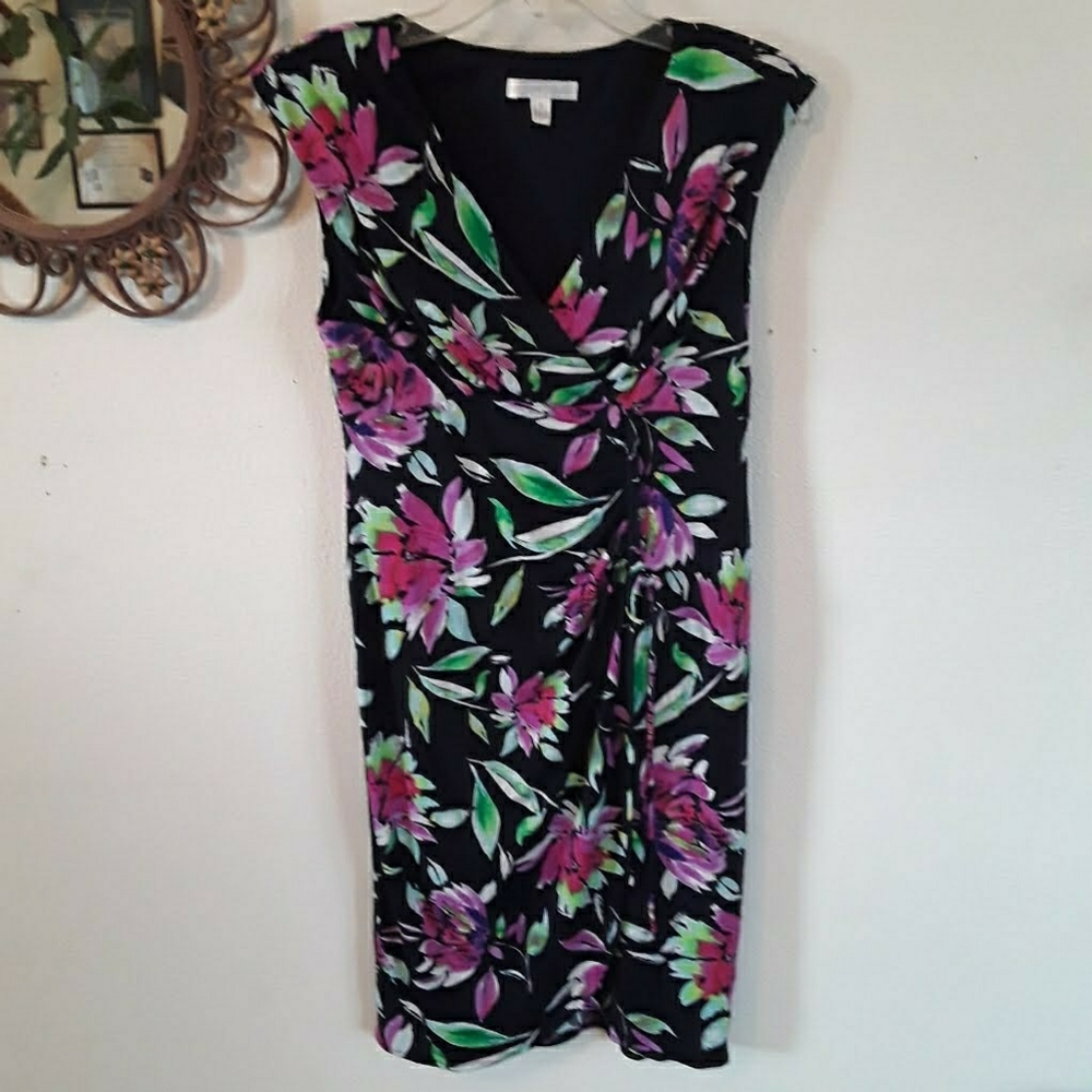 LONDON TIMES EMPIRE WAIST KNIT DRESS, SIZE 6